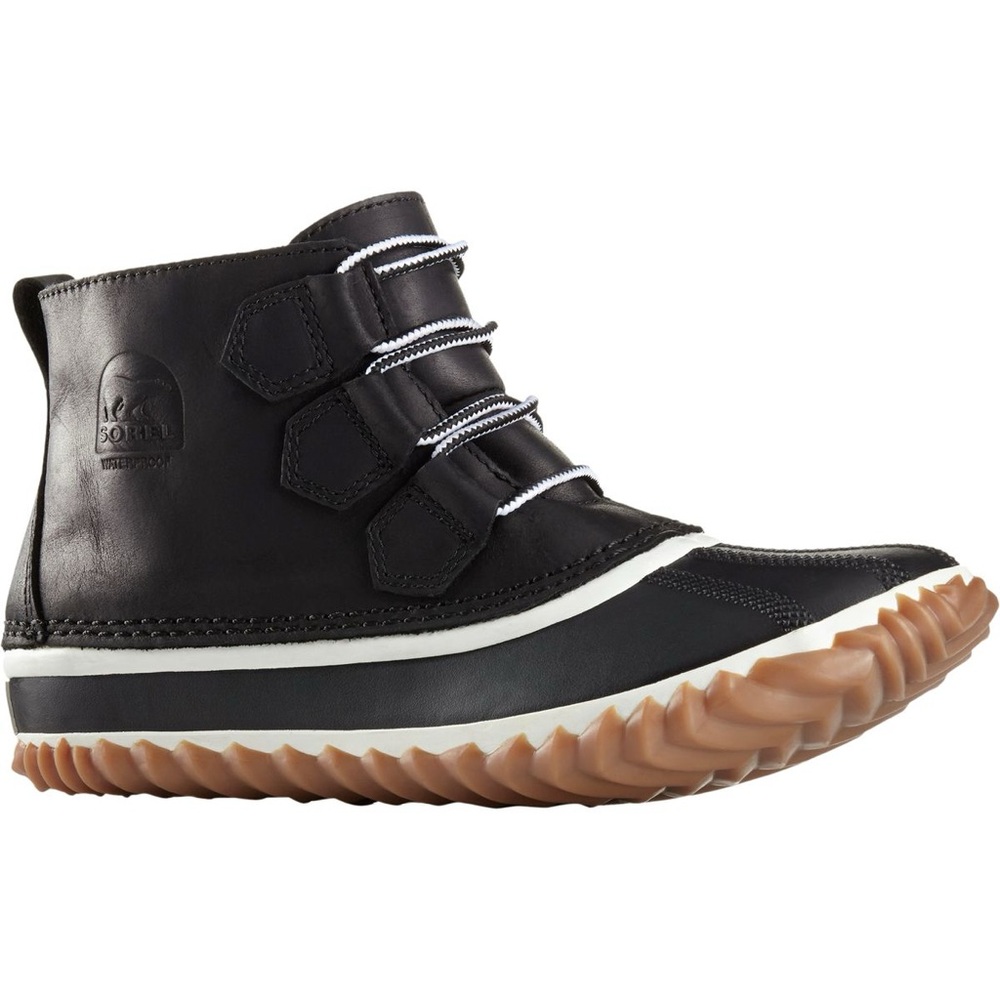 Sorel Like New! Out N About Leather Waterproof Duck Boot, Black, 8, MSRP $130